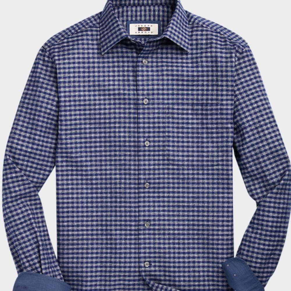 Joseph Abboud Woven Blue Check Sport Shirt US 2x